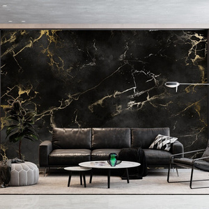 Modern black and gold marble texture self adhesive wallpapers for living room luxury