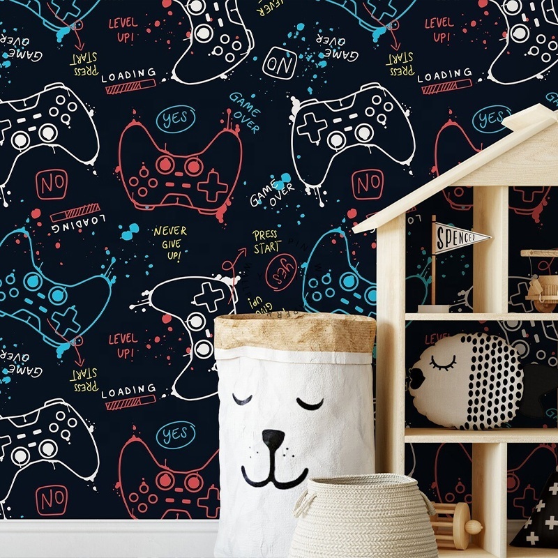 Polychrome peel and stick 3d home decoration mural wallpaper for game pad