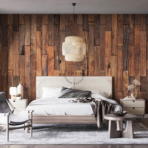 Dark wood veneer texture wood pattern self-adhesive wallpaper