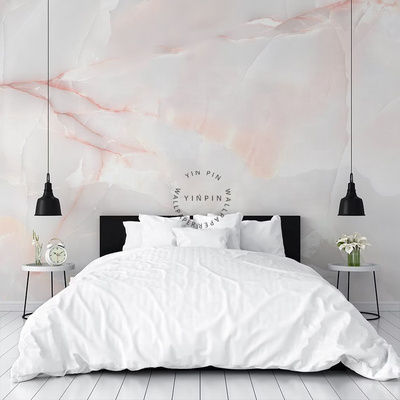 Pink marble texture peel and stick mural photo wallpaper