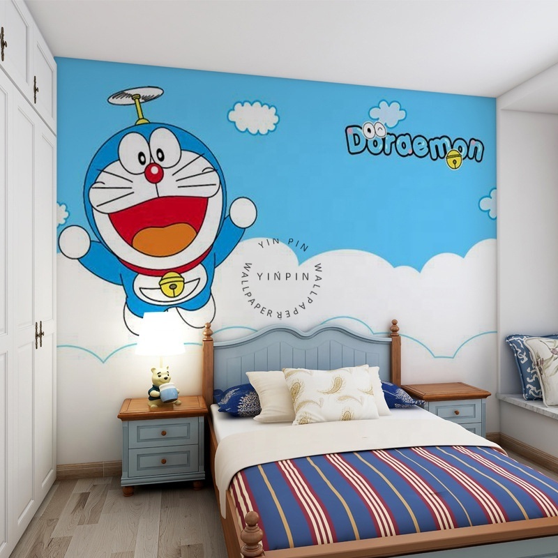 3D cartoon boy bedroom self-adhesive mural wallpaper