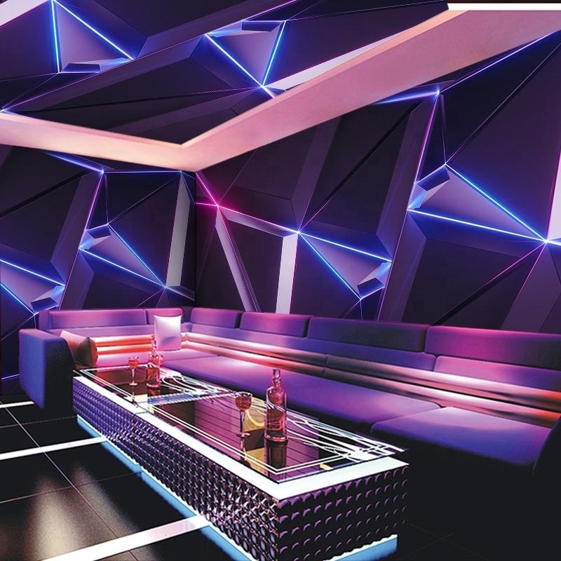 Technology inspired mural theme KTV imitation luminous bar nightclub decoration wallpaper