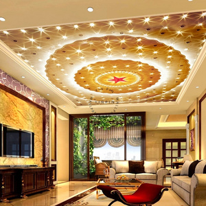 European patterned ceiling mural 3D visual decoration peel and stick wallpapers