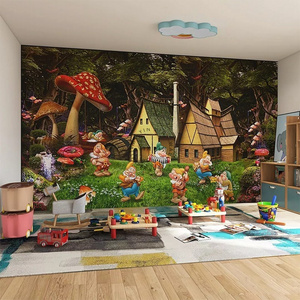 Cartoon fairy  children's room decoration interior 3d wallpaper photo mural