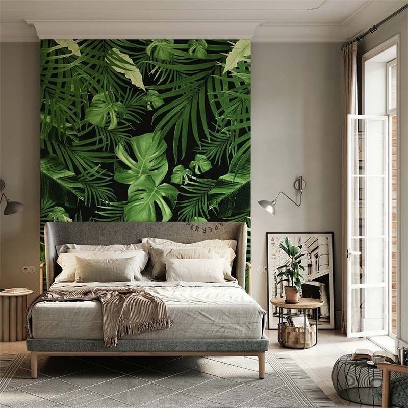 Night jungle leaves wall paper home decoration peel and stick wallpaper