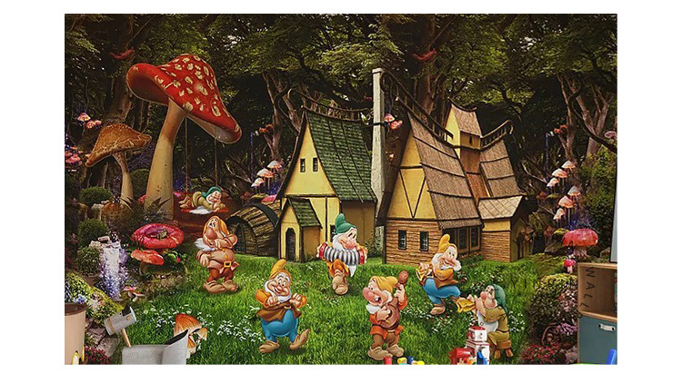 Cartoon fairy  children's room decoration interior 3d wallpaper photo mural