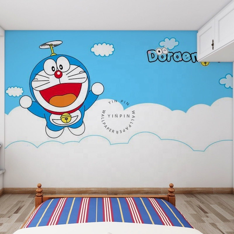 3D cartoon boy bedroom self-adhesive mural wallpaper