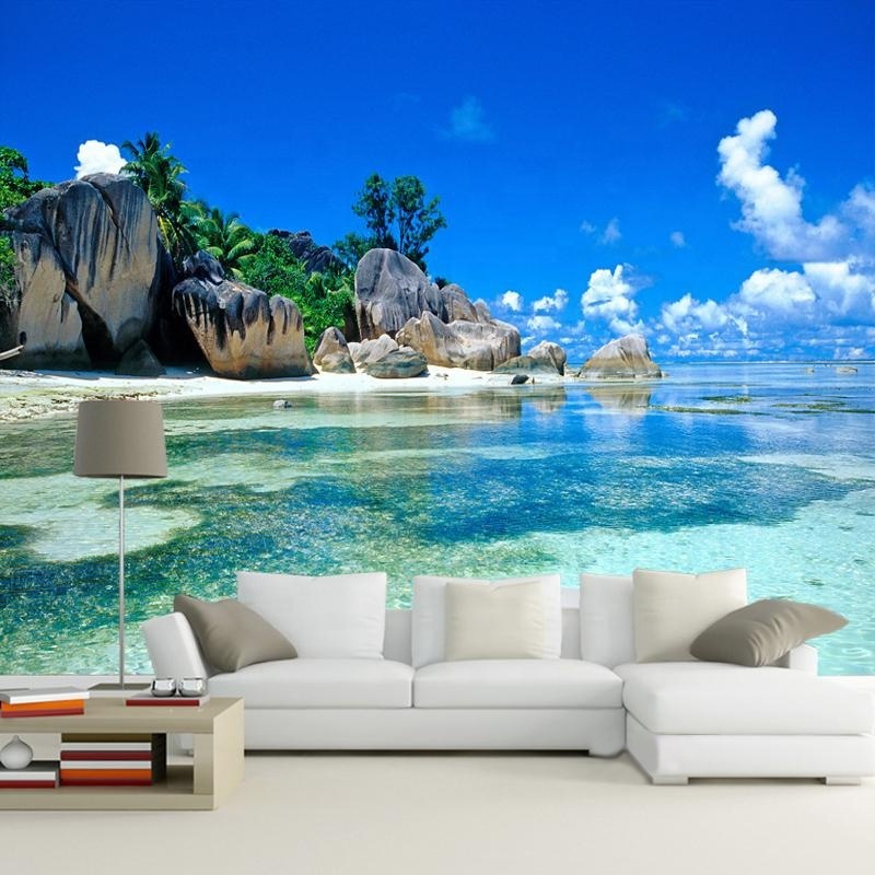 3d 5d Sea View Beach TV background mural wallpaper living room bedroom landscape custom wallpaper