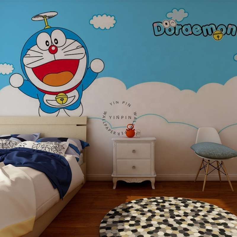 3D cartoon boy bedroom self-adhesive mural wallpaper