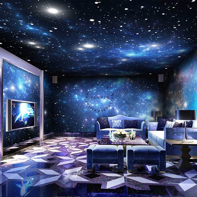 Wall paper 3d ceiling design wall decor for living room