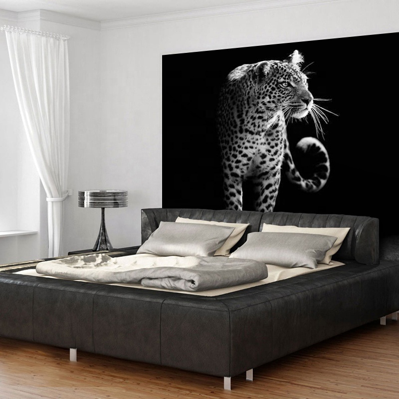 Minimalist 3D leopard animal wallpaper sofa porch background wall mural