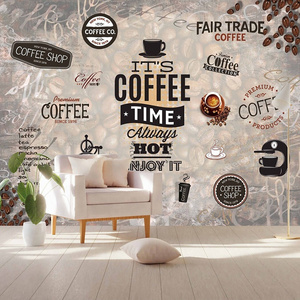 3D coffee shop peel and stick wallpaper self adhesive mural