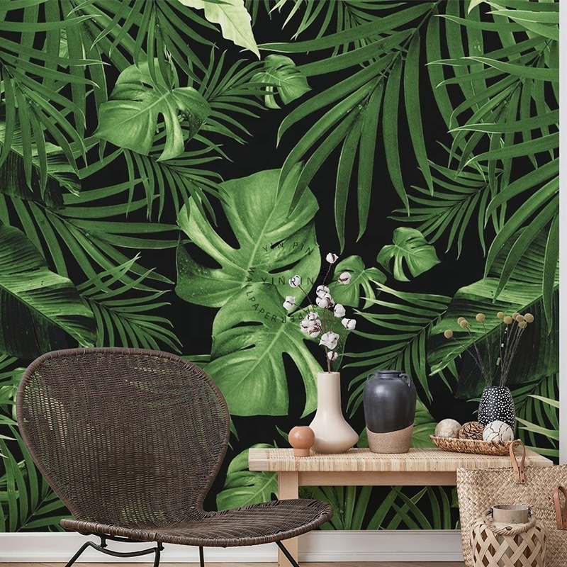 Night jungle leaves wall paper home decoration peel and stick wallpaper