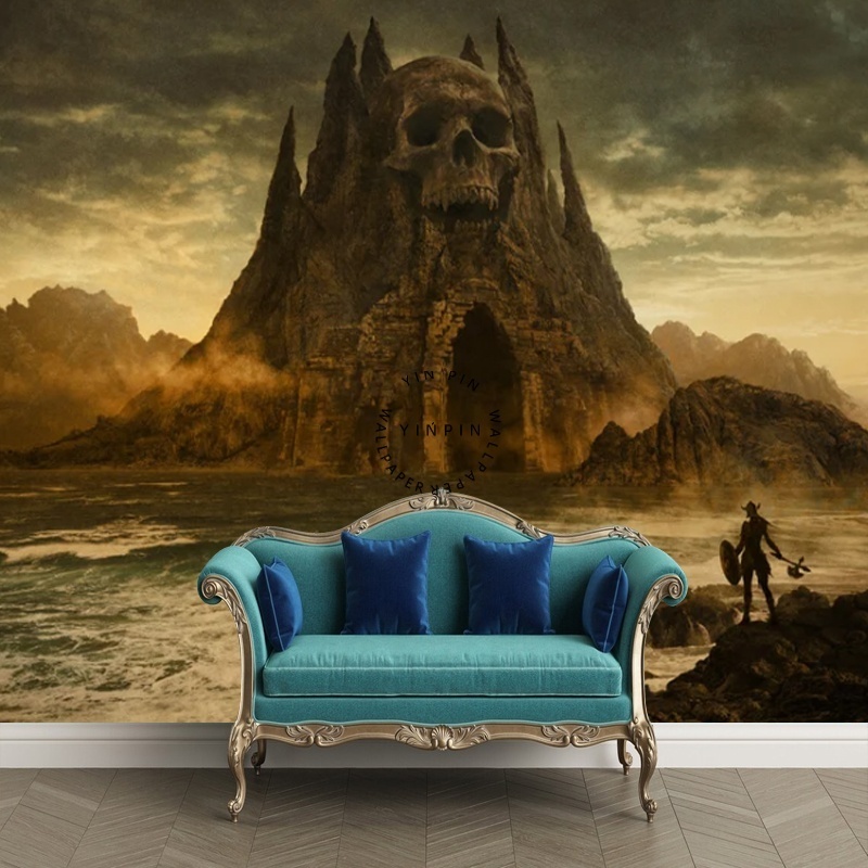 Fantasy Skull Castle Wallpaper  Wall Decal for Bedroom  Wall Murals for Living Room