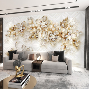 3d Jewelry wallpaper mural house restaurant decoration interior walls cornetto