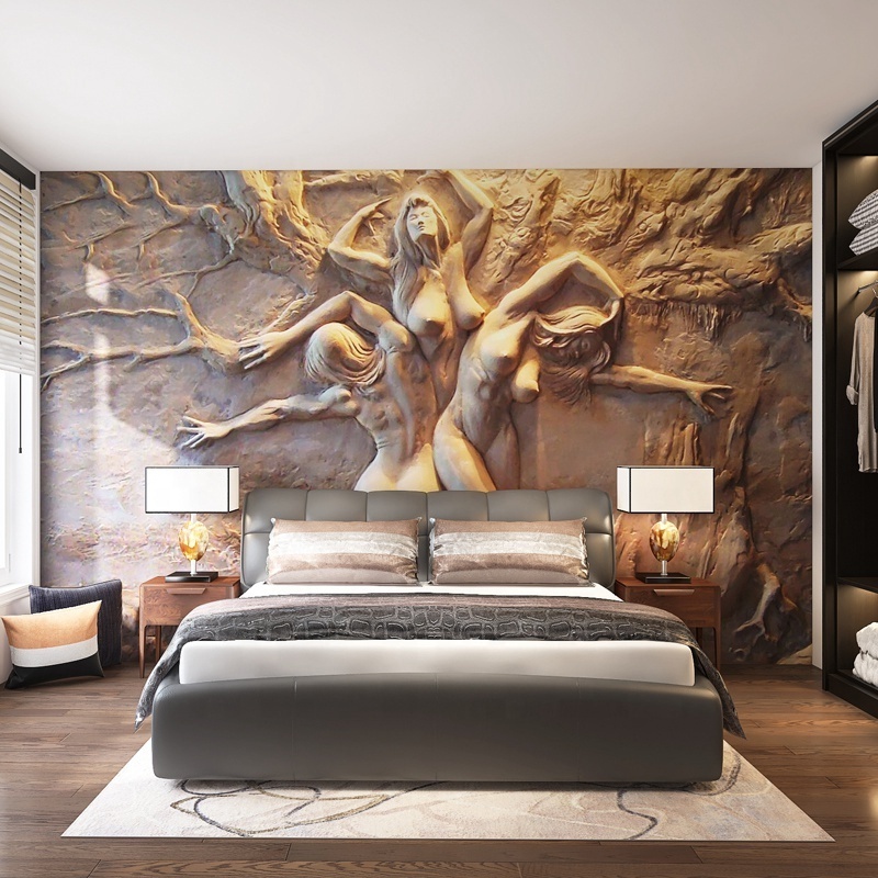 Human body statue relief wallpaper 3d mural Printing modern wall coating home decoration