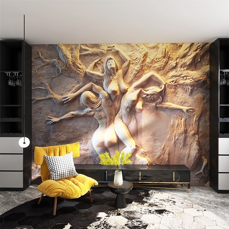 Human body statue relief wallpaper 3d mural Printing modern wall coating home decoration