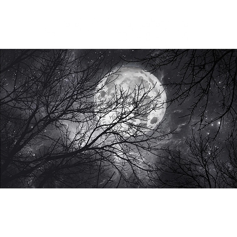 Moonlight forest adhesive wall 3d pvc wallpaper sticker 3d wall paper