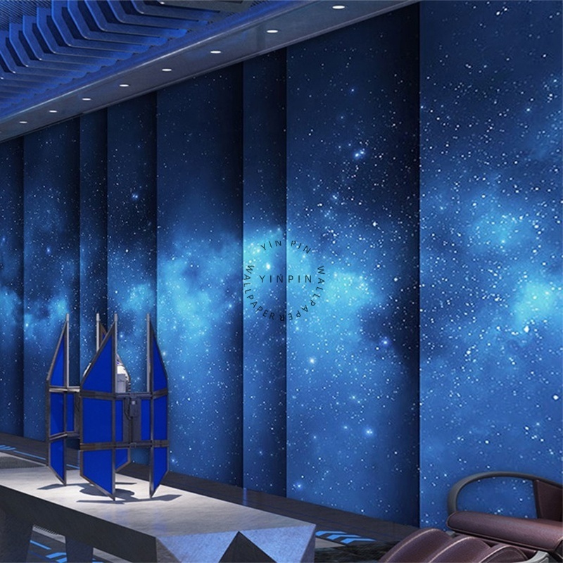 Starry sky galaxy 3d wallpaper sticker wall paper for nightclub