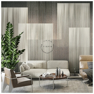 Modern geometric line art wall peel and stick custom wallpaper mural