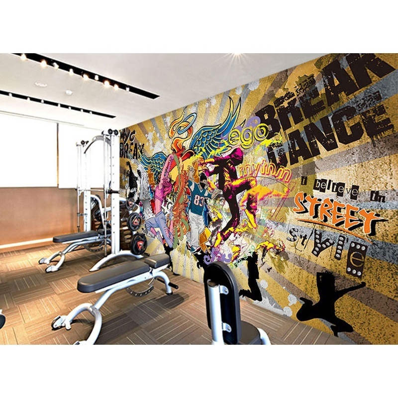 Modern graffiti wallpaper 3d self adhesive wall paper mural bedroom wall decor