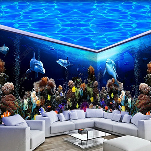 Submarine tropical fish adhesive wall 3d ocean world wallpaper