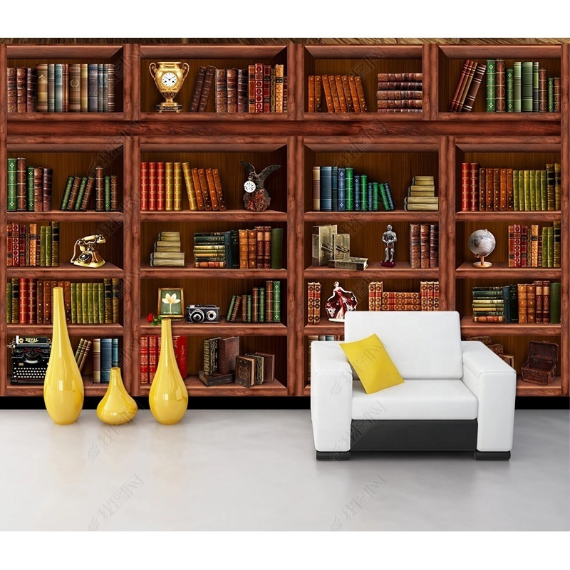 Custom bookshelf wallpaper live 3d wallpapers home decoration