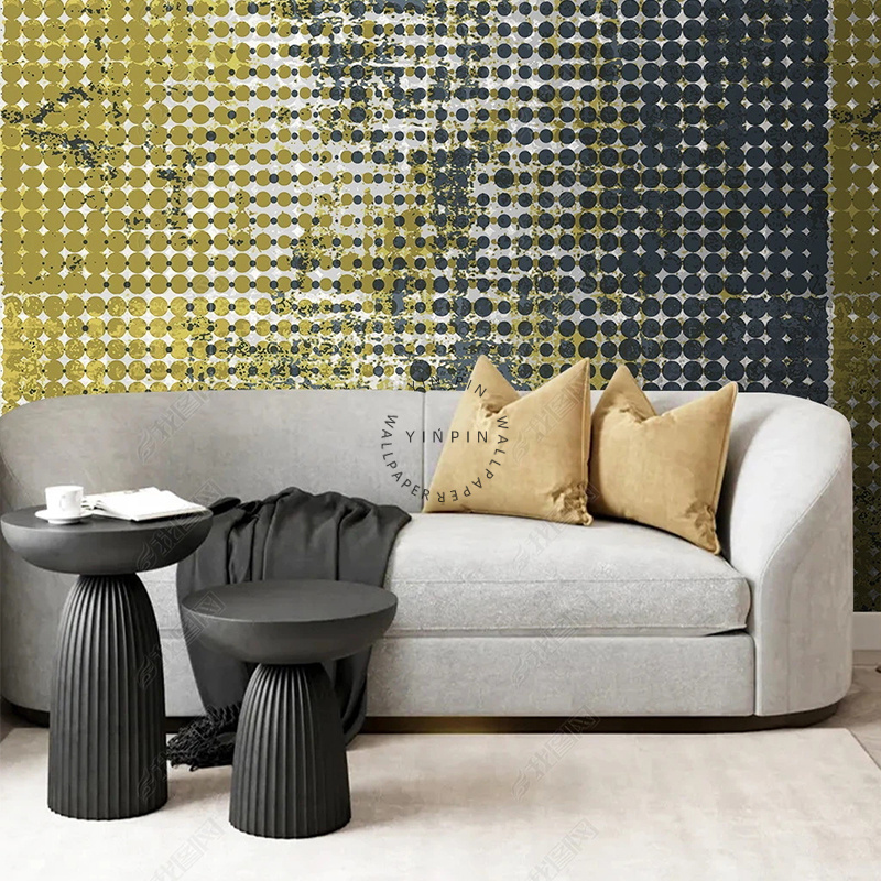 Black gold polka dot home decoration mural 3d wallpaper wall design