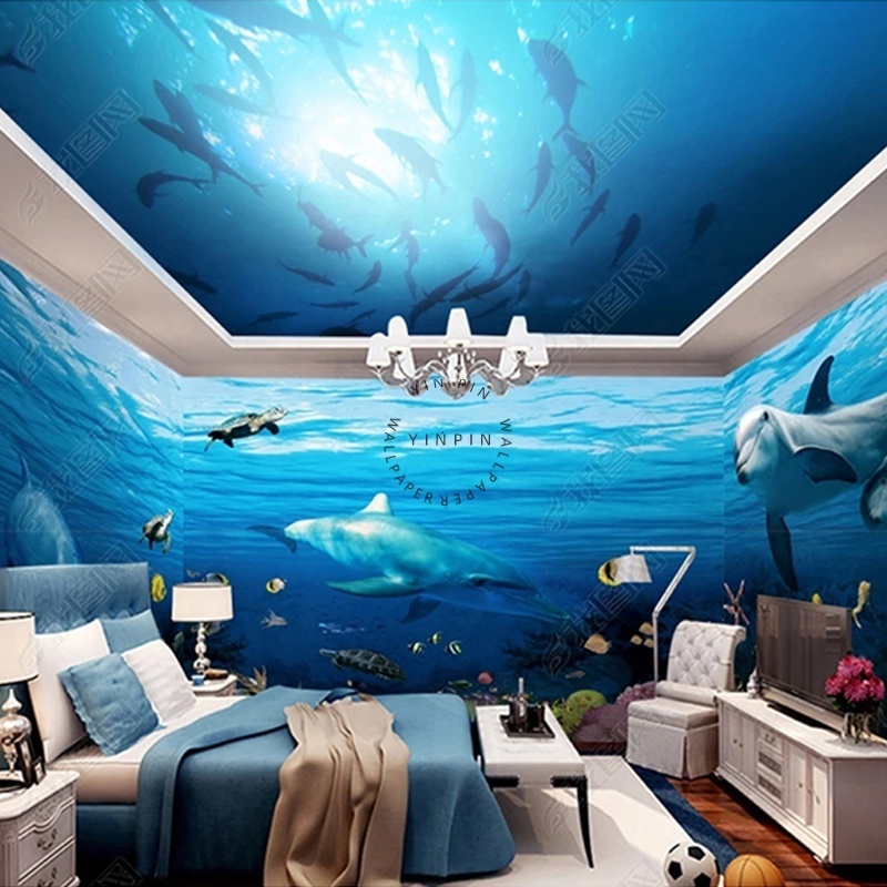 The bottom of the dreamy ocean adhesive wall 3d world wallpaper