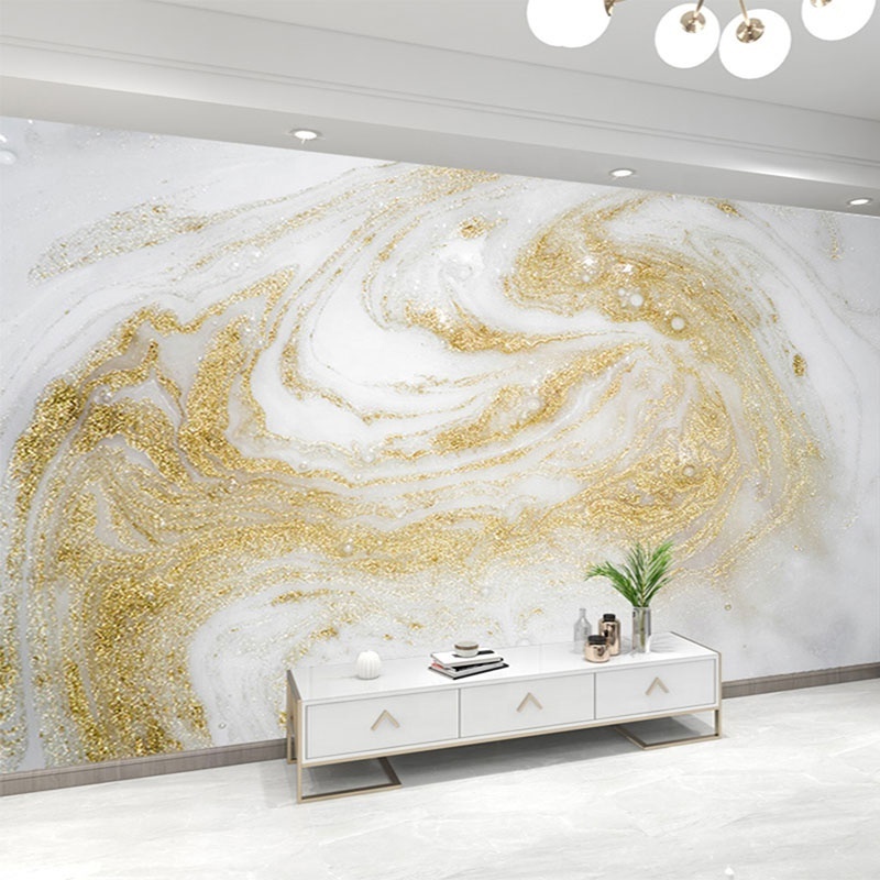 Marble wallpaper interior decoration self adhesive gold vinyl mural house decor