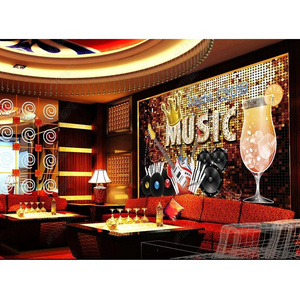 Self-designed trendy cool music style bar KTV background mural wallpaper