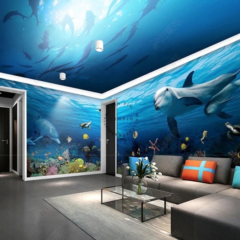 The bottom of the dreamy ocean adhesive wall 3d world wallpaper