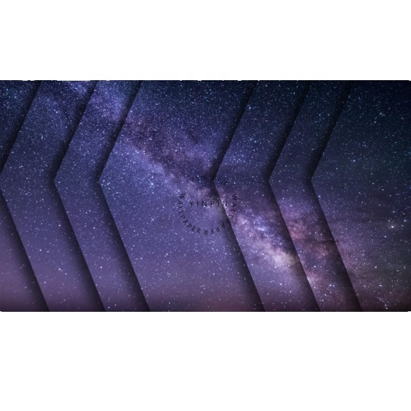 Blue and purple starry sky technology galaxy 3D wallpaper mural home decoration