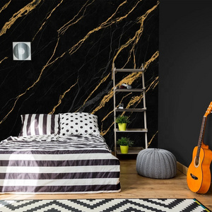 Black marble matte yellow textured self-adhesive wallpaper designs