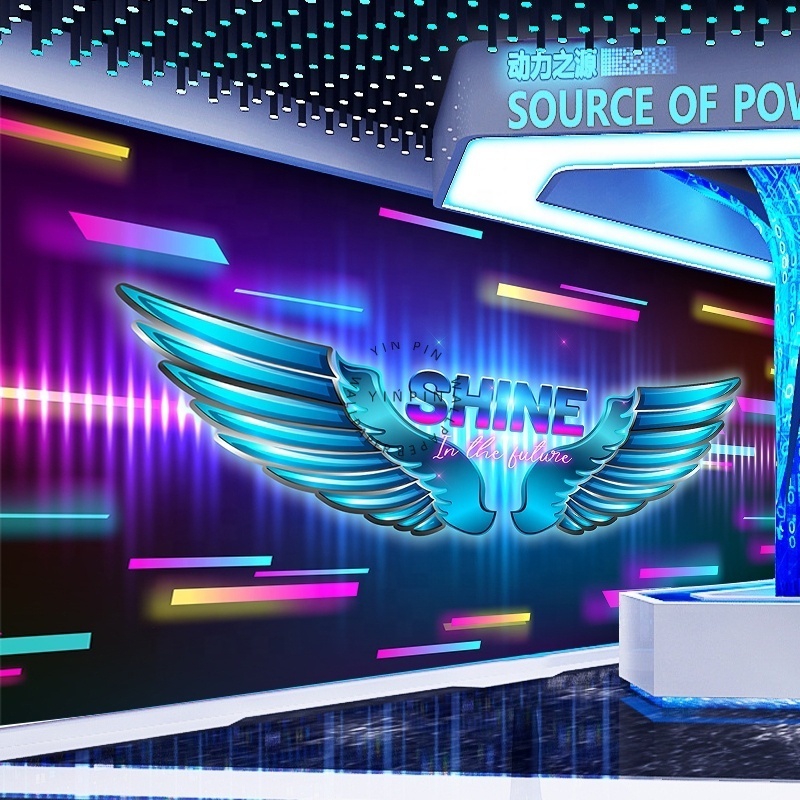 KTV decoration dedicated luminous technology sense 3D wings nightclub wallpaper