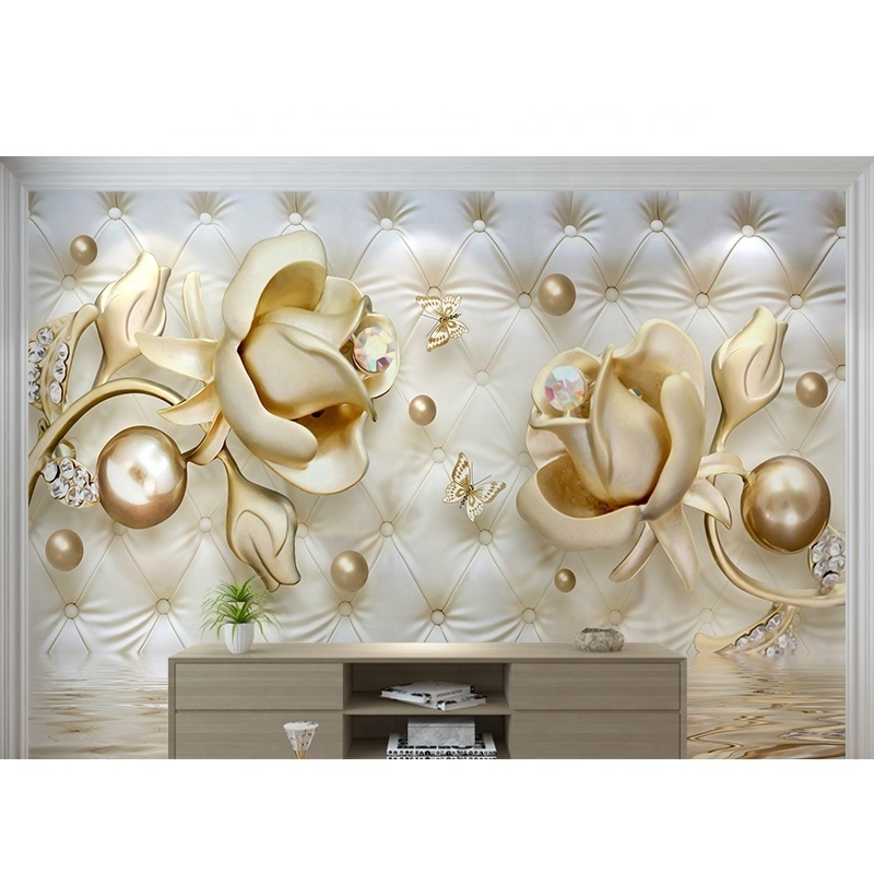 3d Jewelry wallpaper mural house restaurant decoration interior walls cornetto