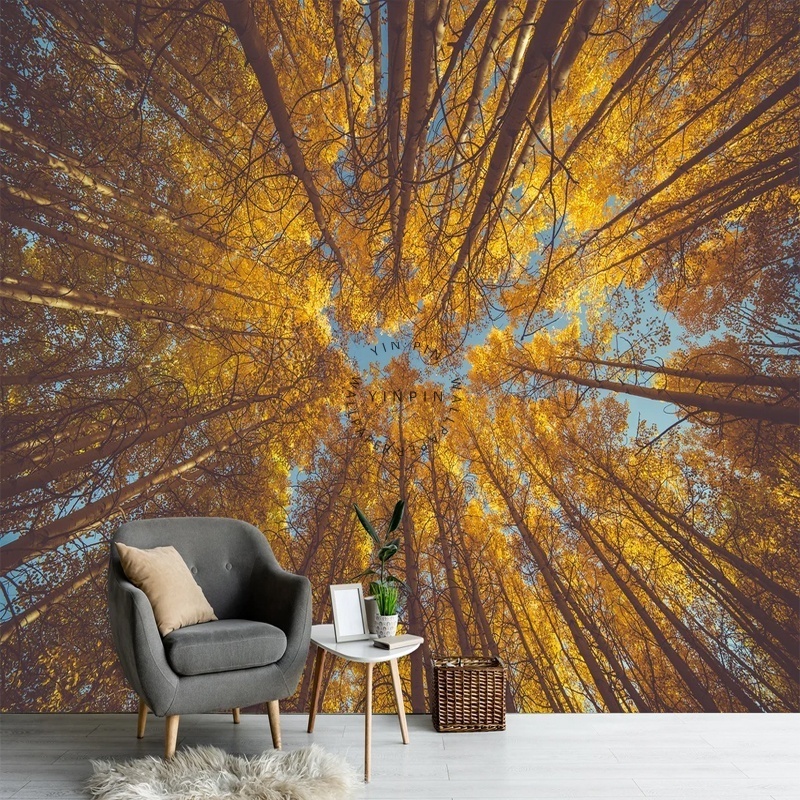 Bedroom Autumn Forest Background Wall Paper Peel and Stick Nature Murals