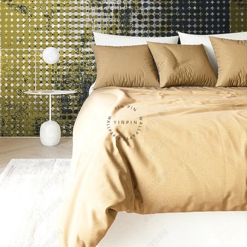 Black gold polka dot home decoration mural 3d wallpaper wall design