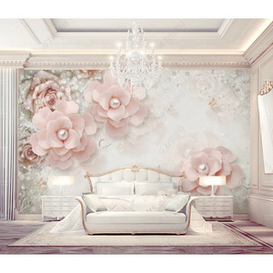 European pink flowers wallpaper 3d 5d 8d mural wall paper home wall decoration