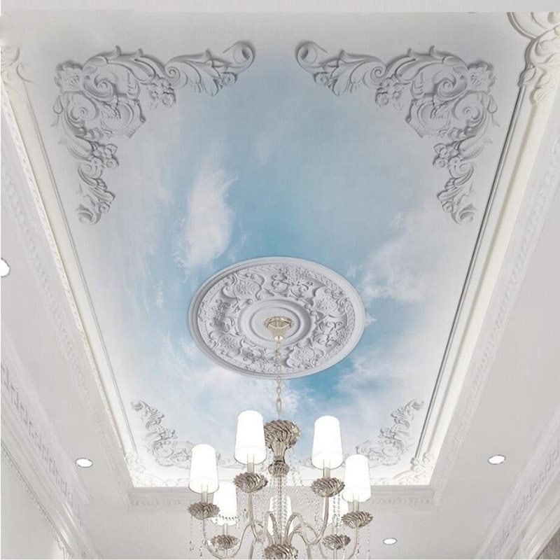 European relief ceiling wallpaper 3d wall papers mural for home wall decor