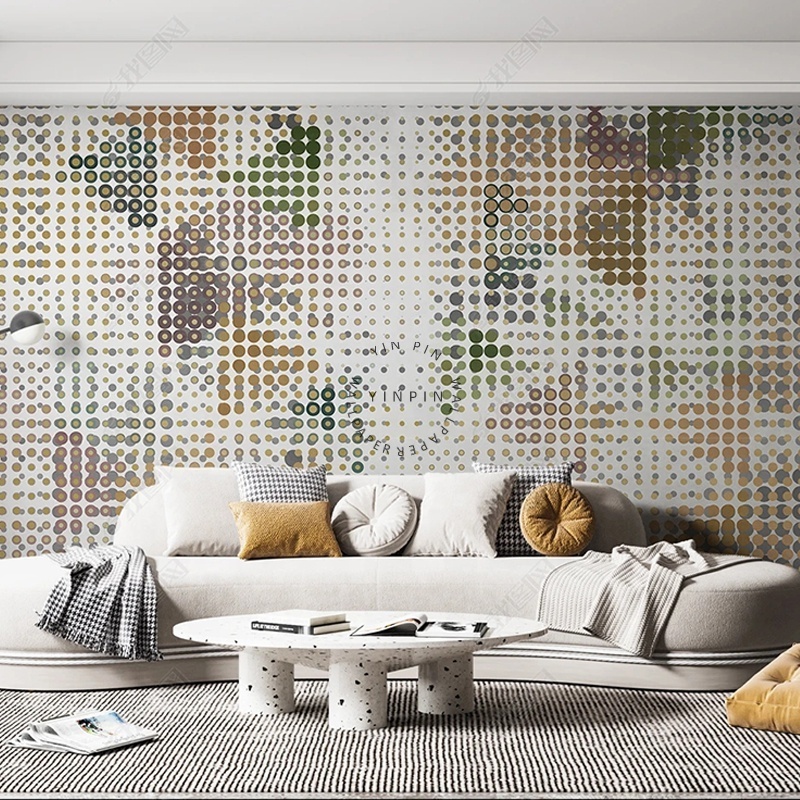 Polka dot craft adhesive wall 3d mural wallpaper for living room