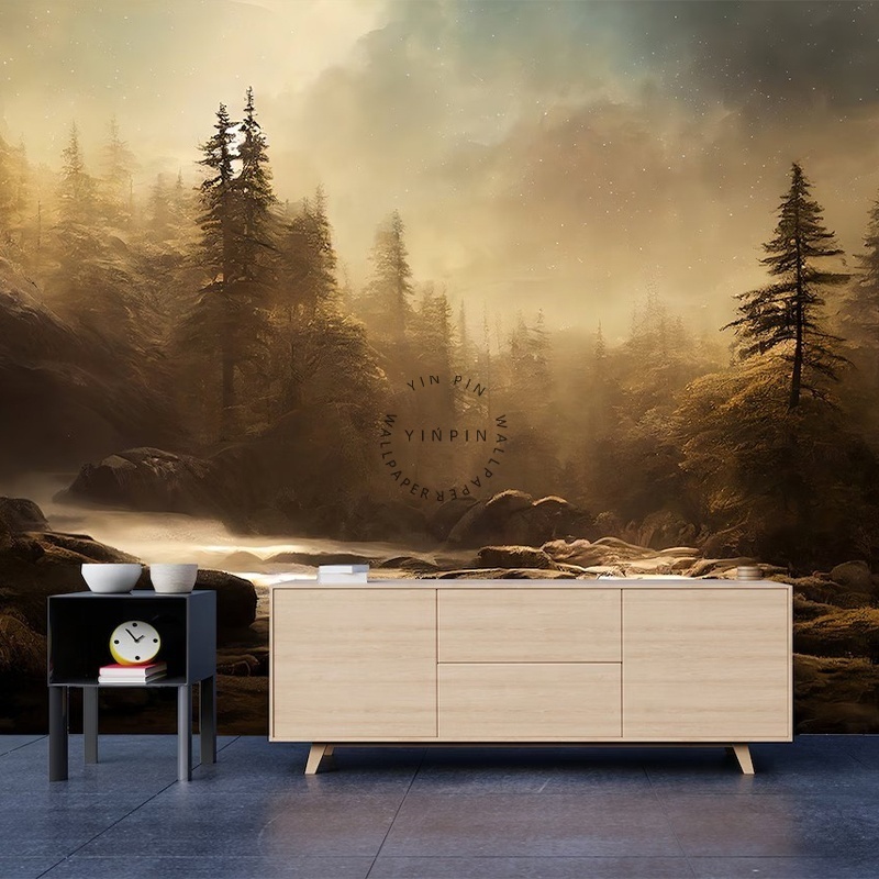 Twilight woods peel and stick nature wall paper wallpaper murals