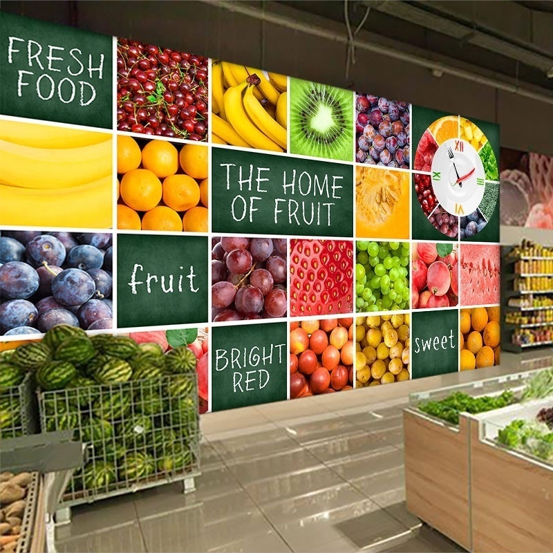 Fruit shop self adhesive wallpaper mural peel and stick wall paper wall designs decoration