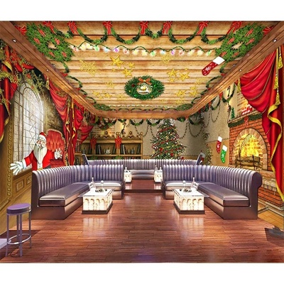 New year christmas 3D design wallpaper for living room decorative mural