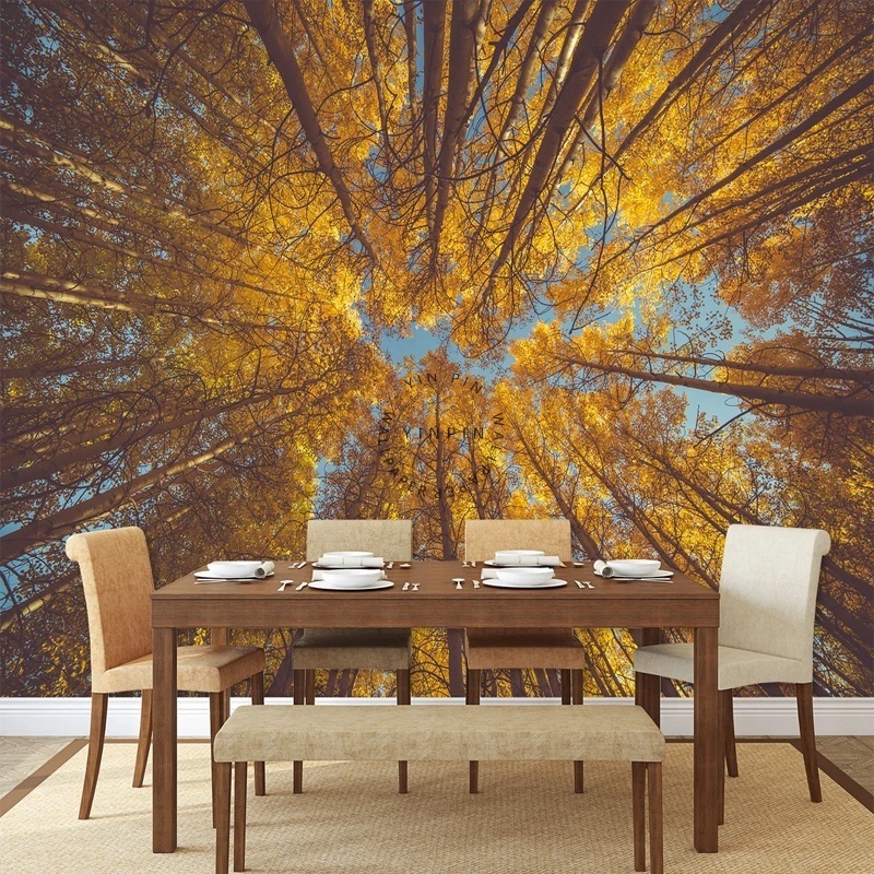 Bedroom Autumn Forest Background Wall Paper Peel and Stick Nature Murals