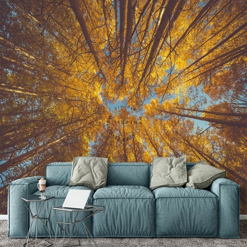 Bedroom Autumn Forest Background Wall Paper Peel and Stick Nature Murals