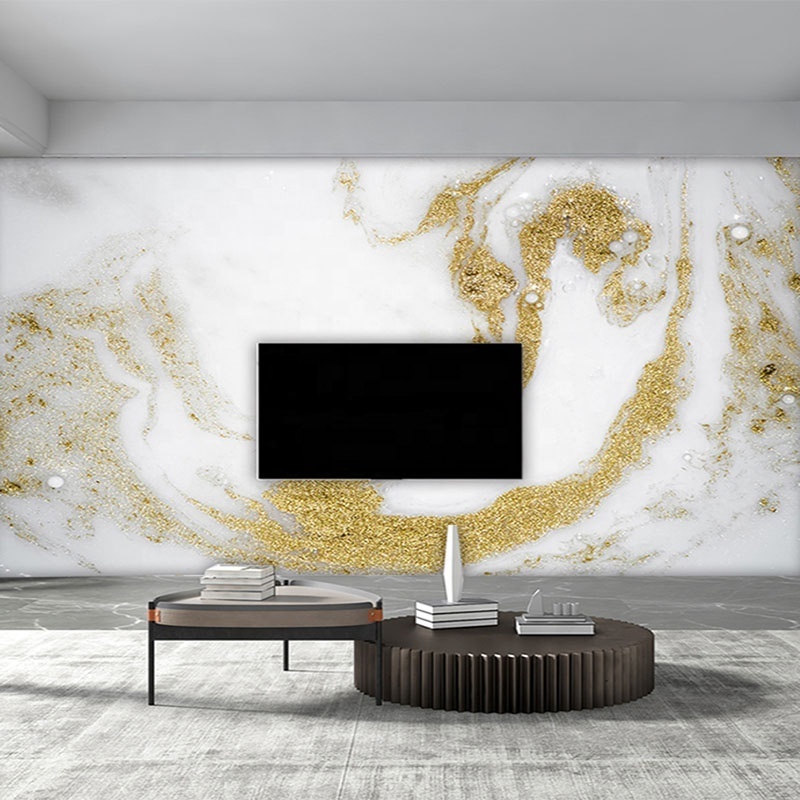 Marble wallpaper interior decoration self adhesive gold vinyl mural house decor