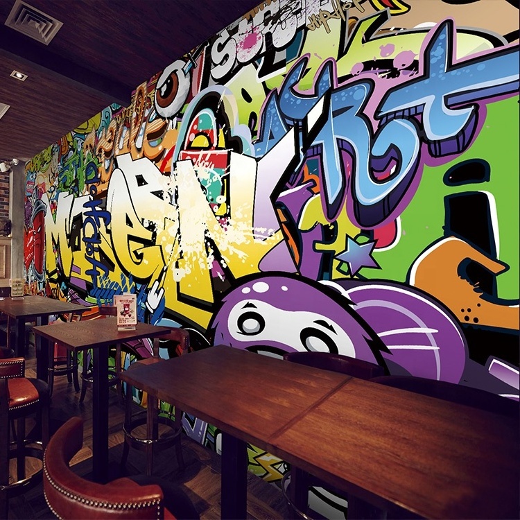 Custom graffiti 3d wallpaper mural home wall paper decoration