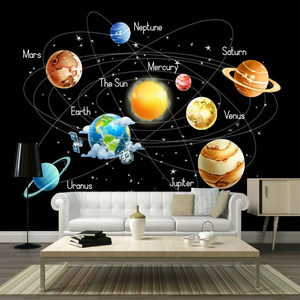 Space Planet Children's Bedroom Mural Galaxy Baby Room Colorful Wall Decoration Wallpaper