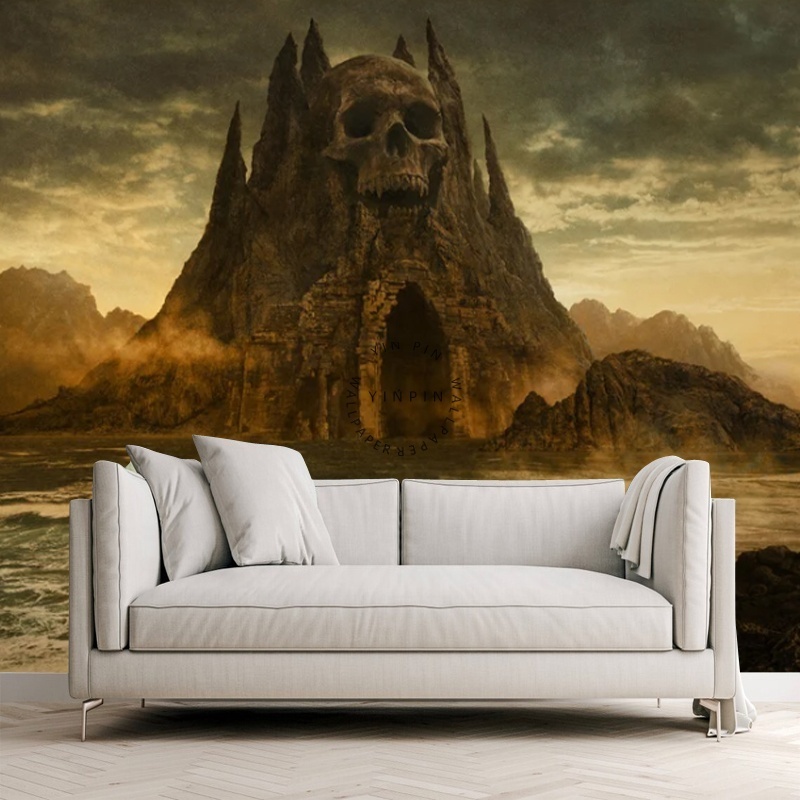 Fantasy Skull Castle Wallpaper  Wall Decal for Bedroom  Wall Murals for Living Room